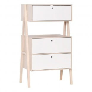 Commode 3 tiroirs blancs Collection Spot Young
