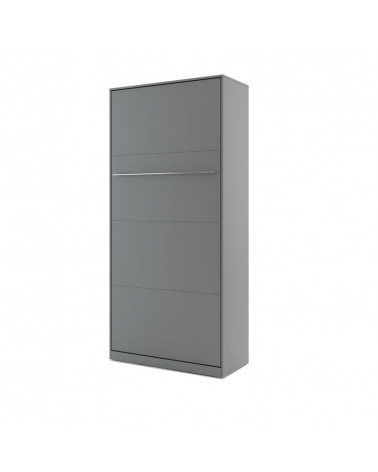 Lit armoire escamotable vertical - gris 90x200