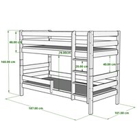 Dimensions lit Gaga avec un couchage 90x180