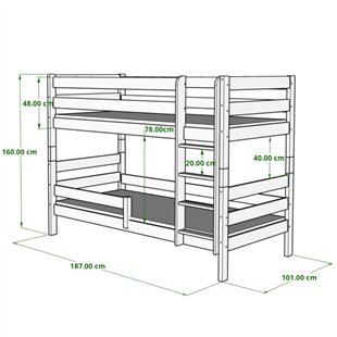 Dimensions lit Gaga avec un couchage 90x180