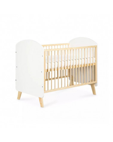 Lit Bebe Scandinave 1x60 Charlie Blanc Et Bois