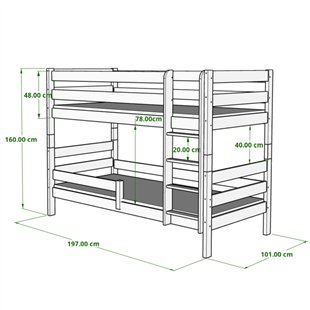 Dimensions lit Gaga avec un couchage 90x190