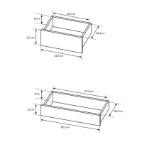 Dimensions tiroirs du bureau ADA