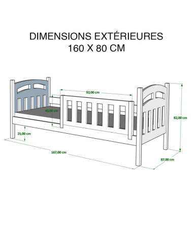 Dimensions 80x160 cm