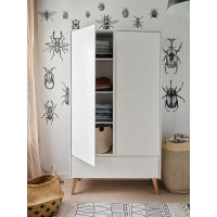 Armoire double blanche et hêtre naturel SWING