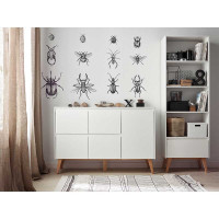 Grande commode blanche et hêtre naturel SWING pour chambre enfant ou bébé