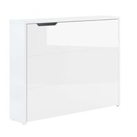 Bureau pliant avec rangements blanc brillant pour télétravail version droite - WORK CONCEPT