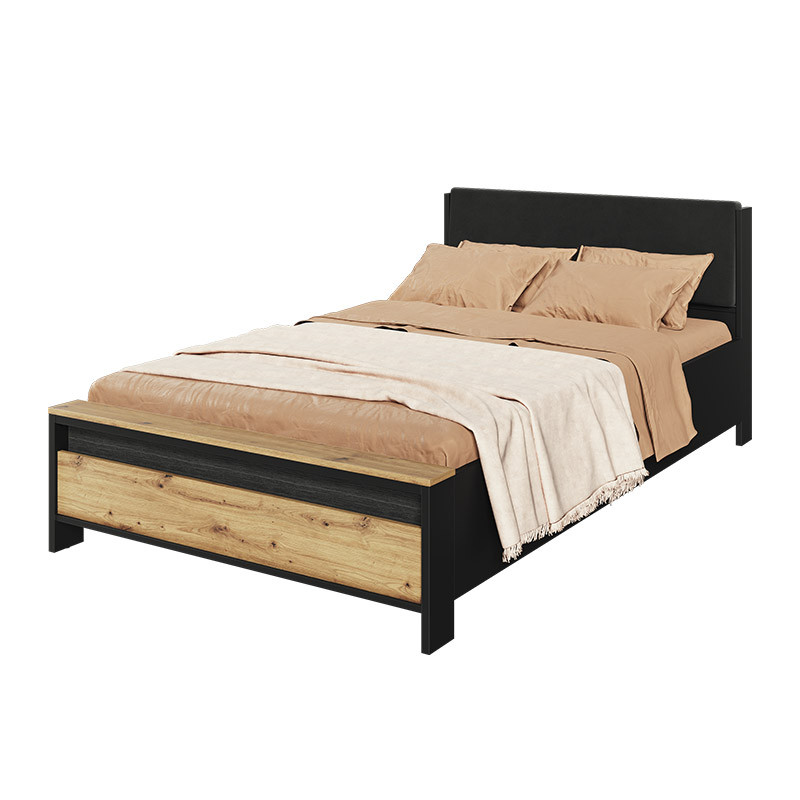 Lit pour adolescent SPOTLEN couleur bois et graphite