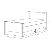 Lit junior blanc et chêne STORY 200x90cm avec matelas pour chambre enfant