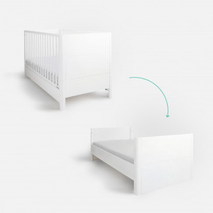 Lit évolutif Smooth Cot Bed 140x70 blanc mat