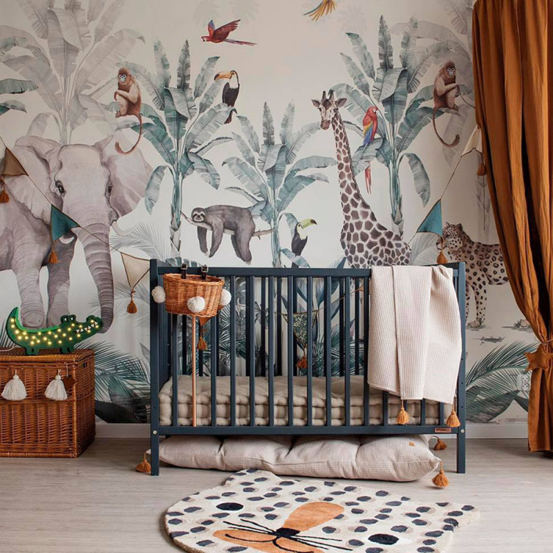 Lit bébé Stardust Cot anthracite 120x60 en bois