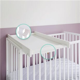 Plan à langer amovible blanc pour lit bébé Stardust Cot 120x60