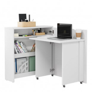 Bureau pliant SLIM blanc brillant - WORK CONCEPT