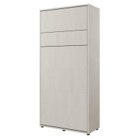 Lit armoire escamotable 90X200 vertical blanc brillant - CONCEPT JUNIOR