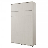 Lit armoire escamotable 120X200 vertical gris clair - CONCEPT JUNIOR