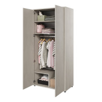 Armoire 2 portes TEEN FLEX grise pour chambre ado