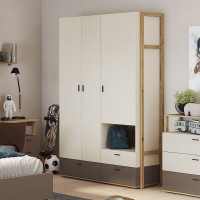 grande armoire avec étagère de couleur beige et truffe