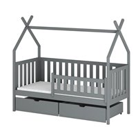 SIMBA - LIT CABANE POUR CHAMBRE ENFANT - GRIS