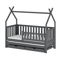 TYTUS - Lit cabane gigogne pour chambre enfant - GRAPHITE