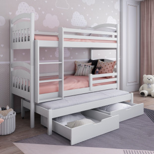 Joe 3 - Lit superposé 3 couchages - Blanc