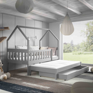 LIT GIGOGNE POUR CHAMBRE ENFANT avec tiroir gris