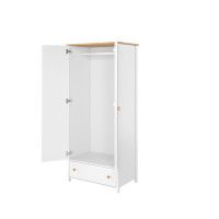 Armoire 2 portes blanche et chêne STORY