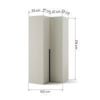 Armoire d'angle 2 portes WOOW champagne pour chambre ado