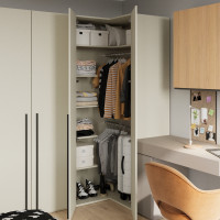 Armoire d'angle 2 portes WOOW champagne pour chambre ado