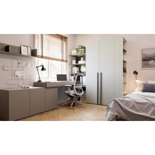 Bibliothèque champagne/eucalyptus pour la chambre ado