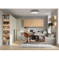 Bibliothèque champagne/chêne vincenza pour la chambre ado
