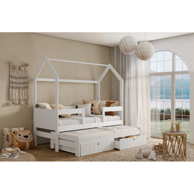 Lit gigogne cabane NOLAN II blanc