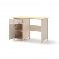 Bureau beige et chêne vincenza STORY 2 option miroir ou rangements