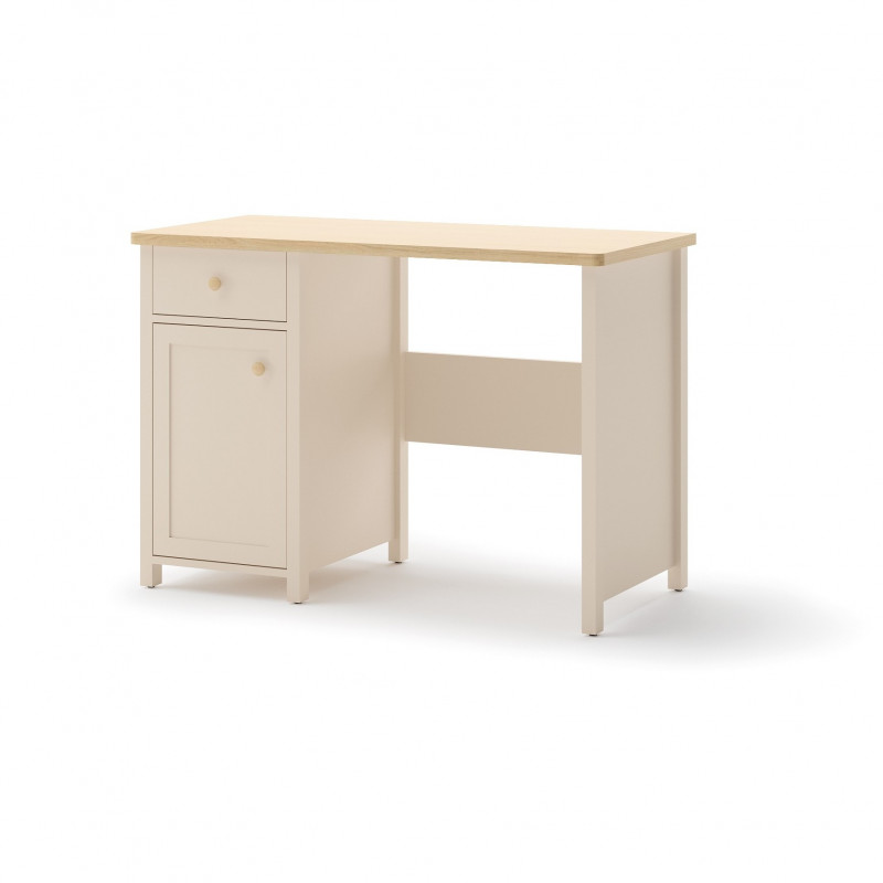 Bureau beige et chêne vincenza STORY 2 option miroir ou rangements