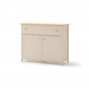 STORY 2 - Commode beige et chêne vincenza 2 portes + 1 tiroir