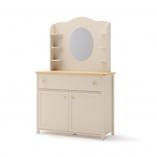 STORY 2 - Commode beige et chêne vincenza 2 portes + 1 tiroir