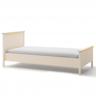 STORY 2 - Lit junior beige et chêne vincenza 200x90cm pour chambre adolescent