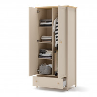 Armoire 2 portes beige et chêne vincenza STORY 2