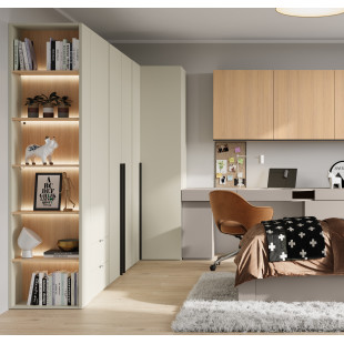 Armoire 2 portes WOOW champagne pour chambre ado