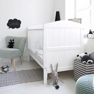 Hampton - Lit bébé évolutif Blanc 140 x 70 cm