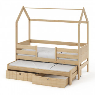 NOLAN II couleur pin avec Lit gigogne