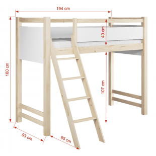 Vesper lit mezzanine 180x80