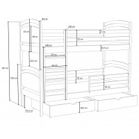 Lit superposé MARCEL dimensions
