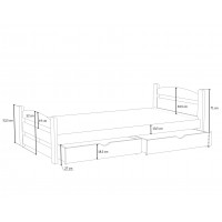 MAXIM - Lit junior avec des tiroirs dimensions