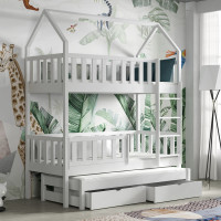 OTTIE - Lit cabane superposé trois couchages