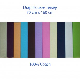 Drap housse 160 cm x 70 cm pour lit JUNIOR - Disponible en 12 couleurs